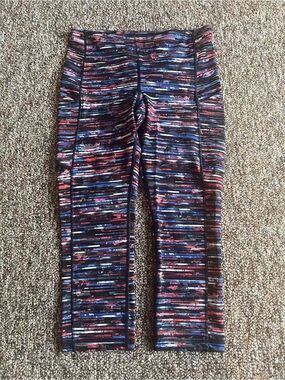 Lululemon Women’s Speed Up Crop 21” Hinshu Alpine White Multi Crop Leggings 8